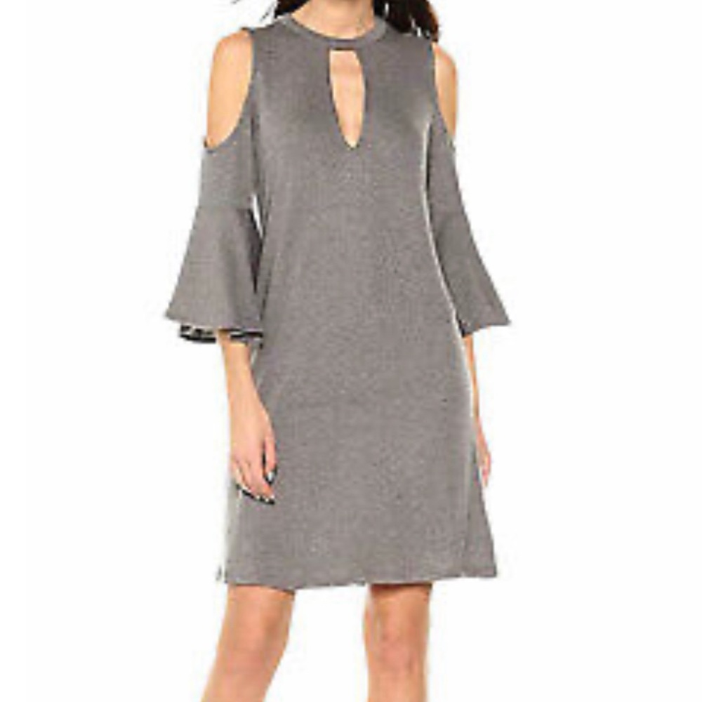 William Rast Soft Stretchy Gray Cold Shoulder Dress